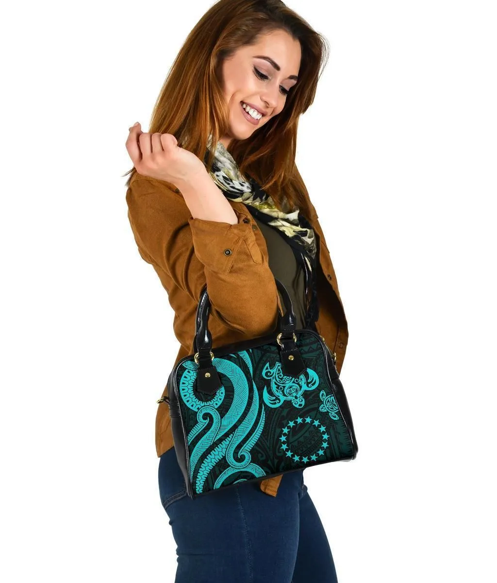 Cook Islands Shoulder Handbag - Turquoise Tentacle Turtle