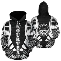 Federated States Of Micronesia All Over Hoodie - Black Tattoo Style Custom - Bn01