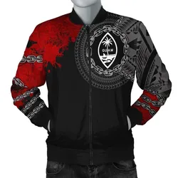 Guam Polynesian Mens Bomber Jacket - Polynesian Chain Style