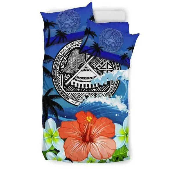 American Samoa Bedding Set Coat Of Arms Hibiscus Th5