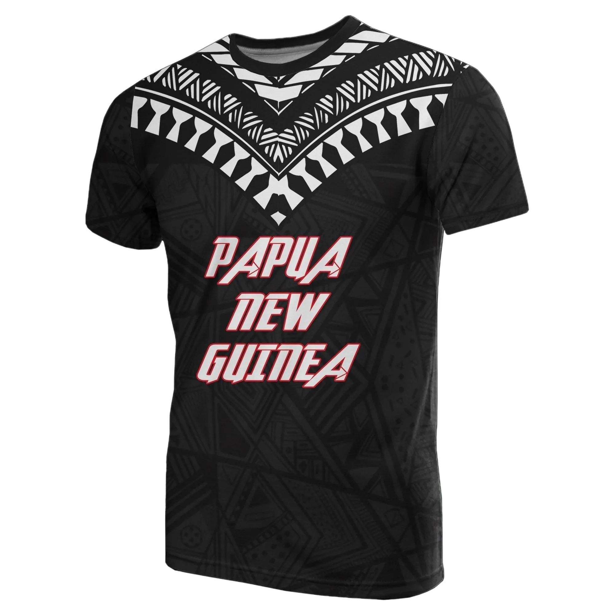 Papua New Guinea All Over T shirt - Papua New Guinea Flag Polynesian Tattoo Style