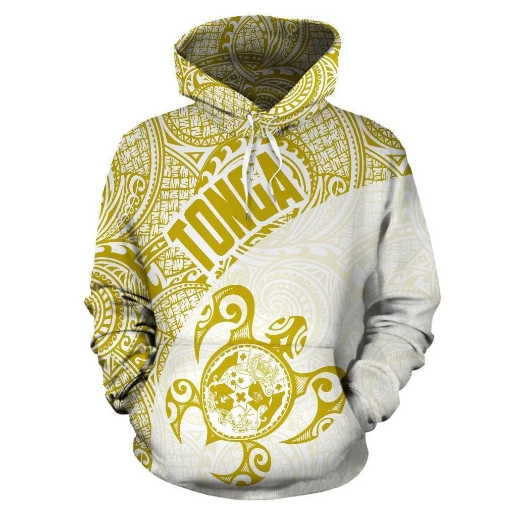 Tonga Hoodie - Tonga Coat of Arms In Turtle Polynesian Tattoo 070