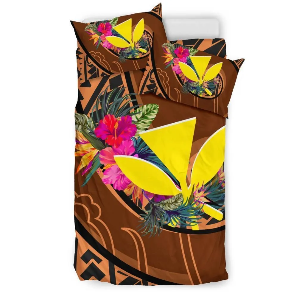Hawaii Kanaka Maoli Bedding Set - Polynesian Hook And Hibiscus