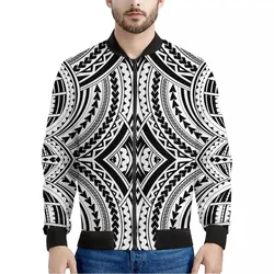 Maori Tribal Polynesian Tattoo Print Mens Bomber Jacket