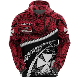 Wallis and Futuna Tapa Hoodie Polynesian Shark Tattoo K4