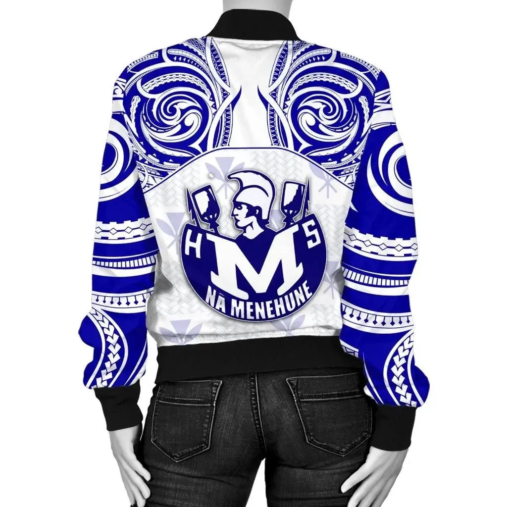 FamilyGater Jacket - Kanaka Moanalua High School Women's Bomber Jacket \bDemodern Style AH JH