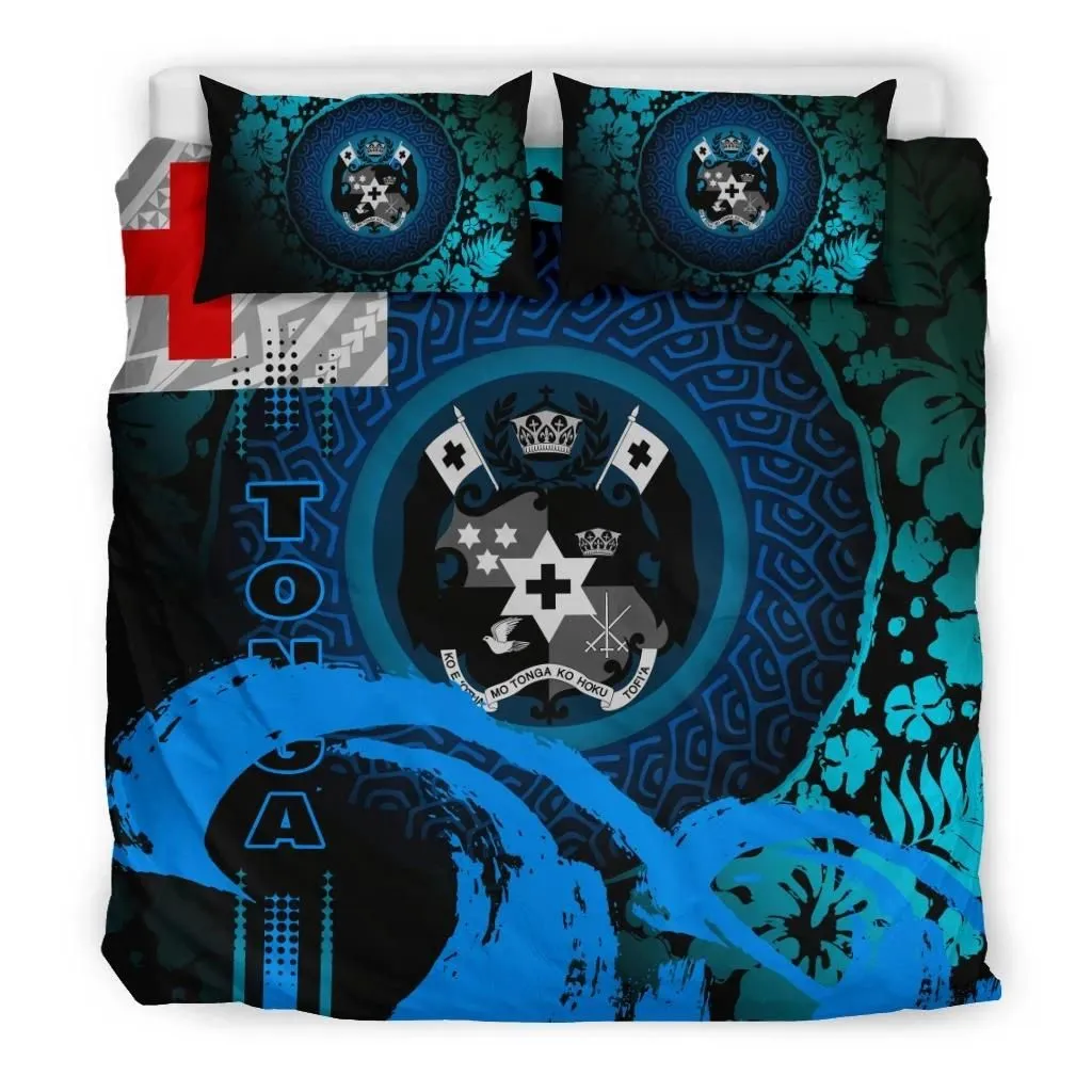 FamilyGater Bedding Set - Cover and Pillow Cases Tonga - Hibiscus And Wave Light Blue K7