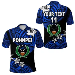(Custom Personalised) FSM Pohnpei Polo Shirt Unique Vibes - Blue LT8
