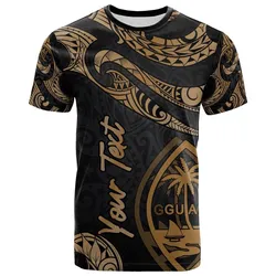 Guam Polynesian Custom Personalised T shirt - Poly Tattoo Gold Version