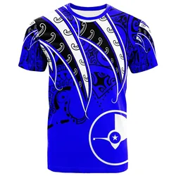 Yap T shirt - Tropical Leaf Blue Color