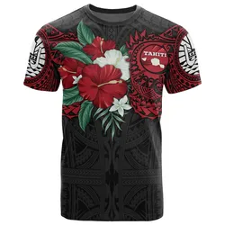 Alohawaii T-Shirt - Tee Tahiti Polynesian - Hibiscus and Sea Turtle (Red) - BN15