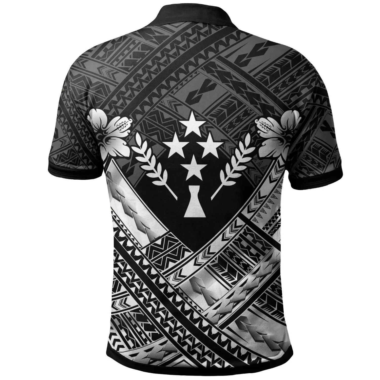 Kosrae Polynesian Custom Personalised Polo Shirts - Kosrae White Camisole Hibiscus Style - BN18