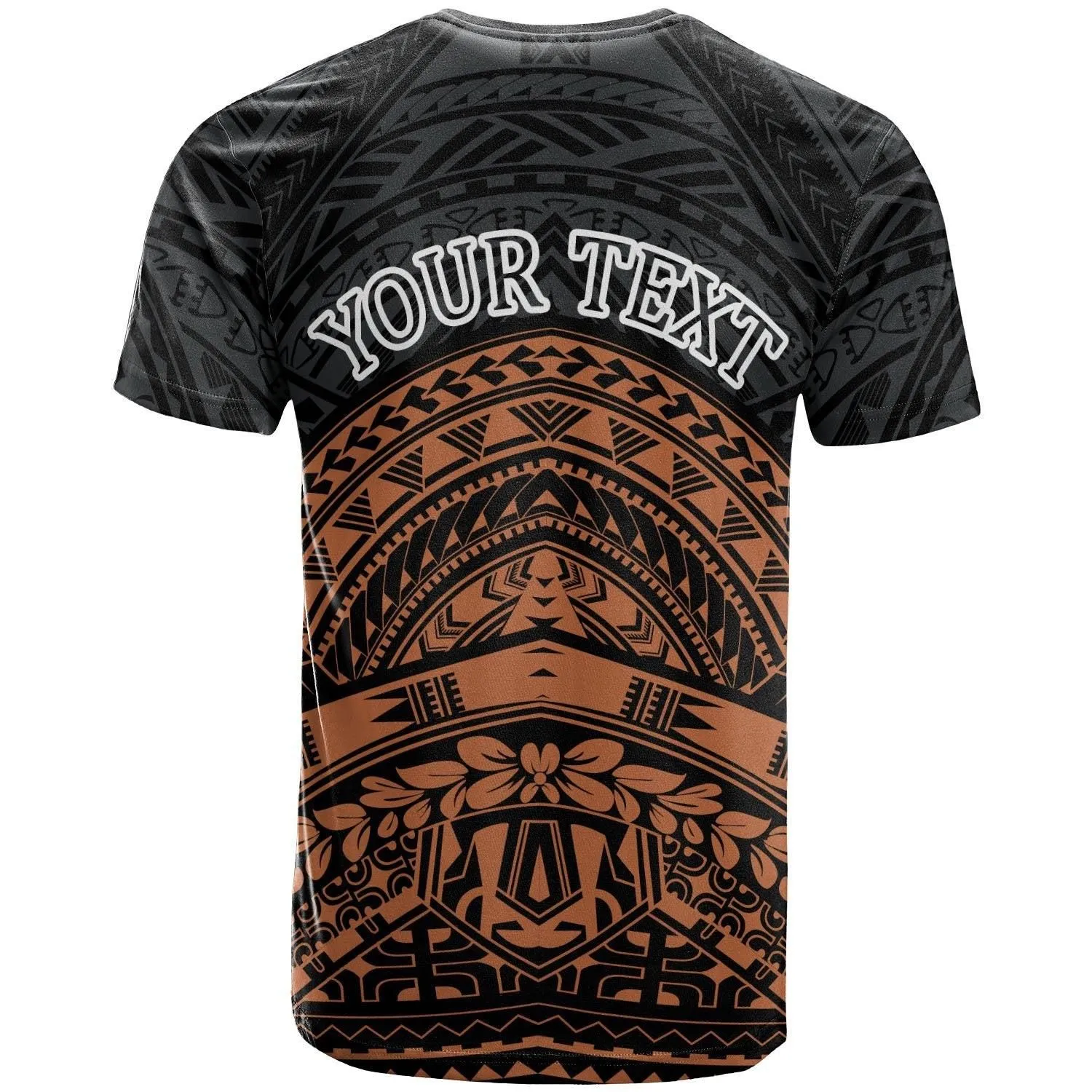 Tonga Custom Personalised T-shirt - Tribal Pattern Hibiscus