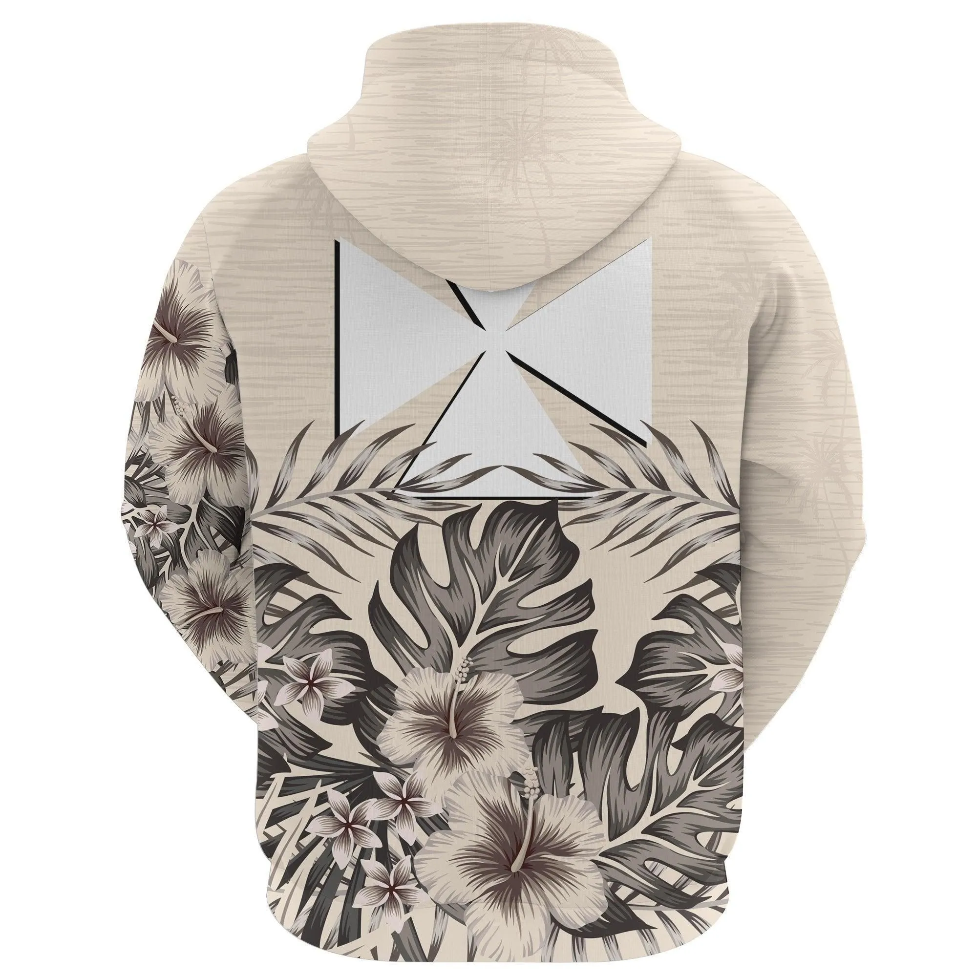 Wallis And Futuna Hoodie The Beige Hibiscus