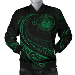 Hawaii Coat Of Arms Polynesian Mens Bomber Jacket - Green - Frida Style