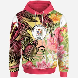 Niue Hoodie - Flowers Tropical With Sea Animals
