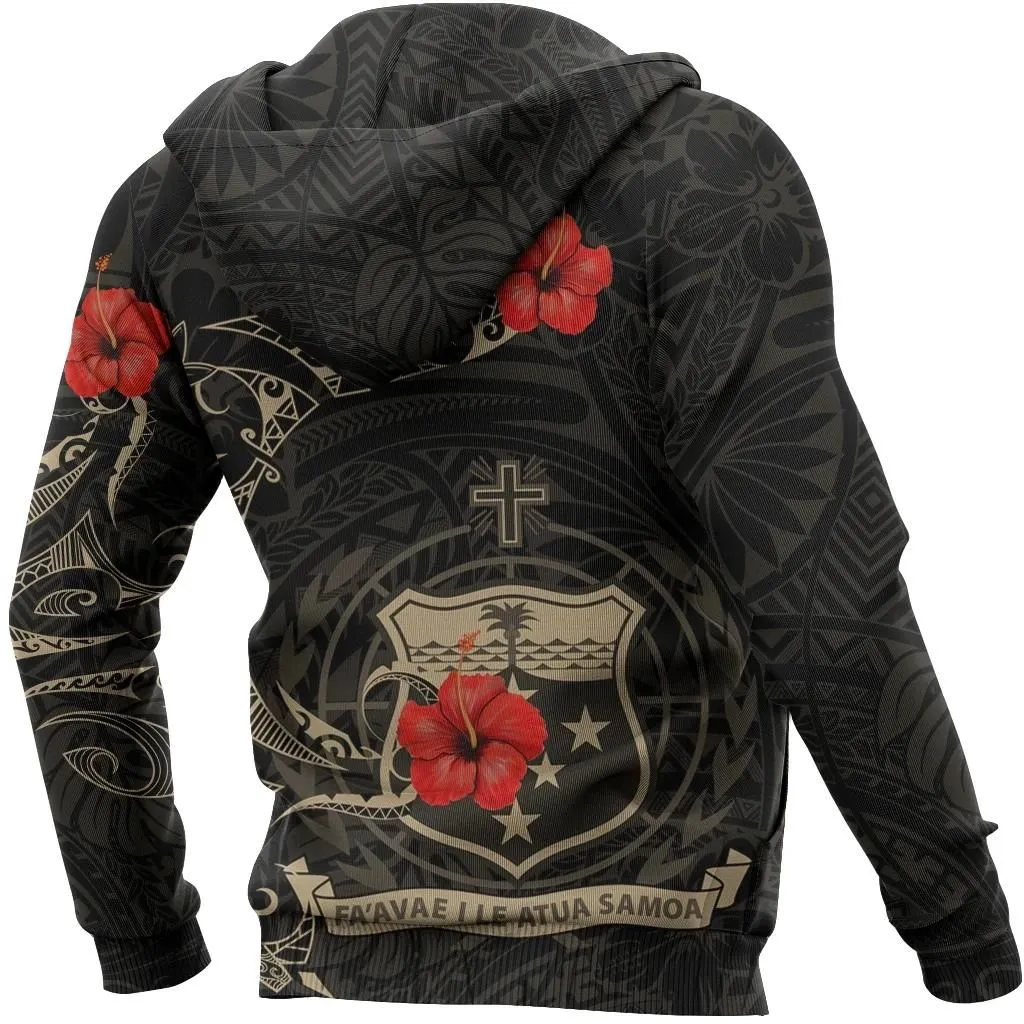 Alohawaii Clothing - Hoodie Samoa Hibiscus Tattoo Style A7