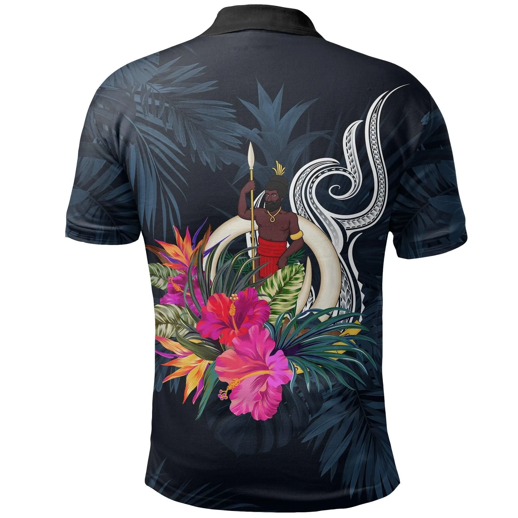 Vanuatu Polynesian Polo Shirt - Tropical Flower