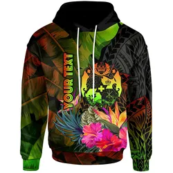 Tonga Polynesian Personalised Hoodie - Hibiscus and Banana Leaves