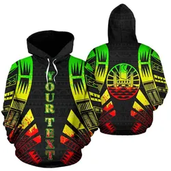 French Polynesia All Over Hoodie - Reggae Tattoo Style Custom - Bn01
