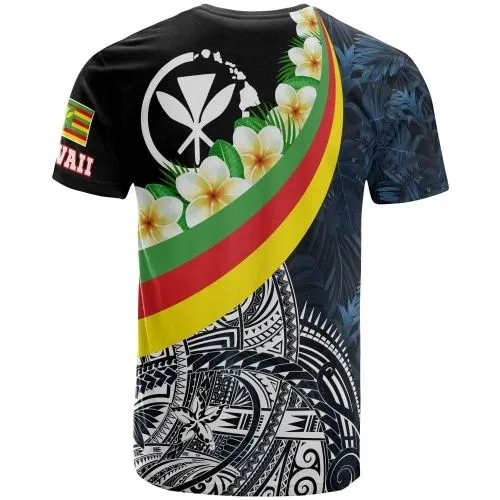 Polynesian Hawaii T shirt - Kanaka Maoli With Plumeria Style