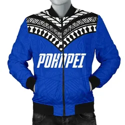 Pohnpei Flag Mens Bomber Jacket Micronesian Pattern