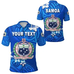 (Custom Personalised) Manu Samoa Rugby Polo Shirt Unique Vibes Coat Of Arms - Full Blue