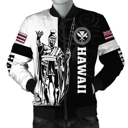 Alohawaii Jacket - Hawaii King Polynesian Bomber Jacket - Lawla Style White - AH - J4