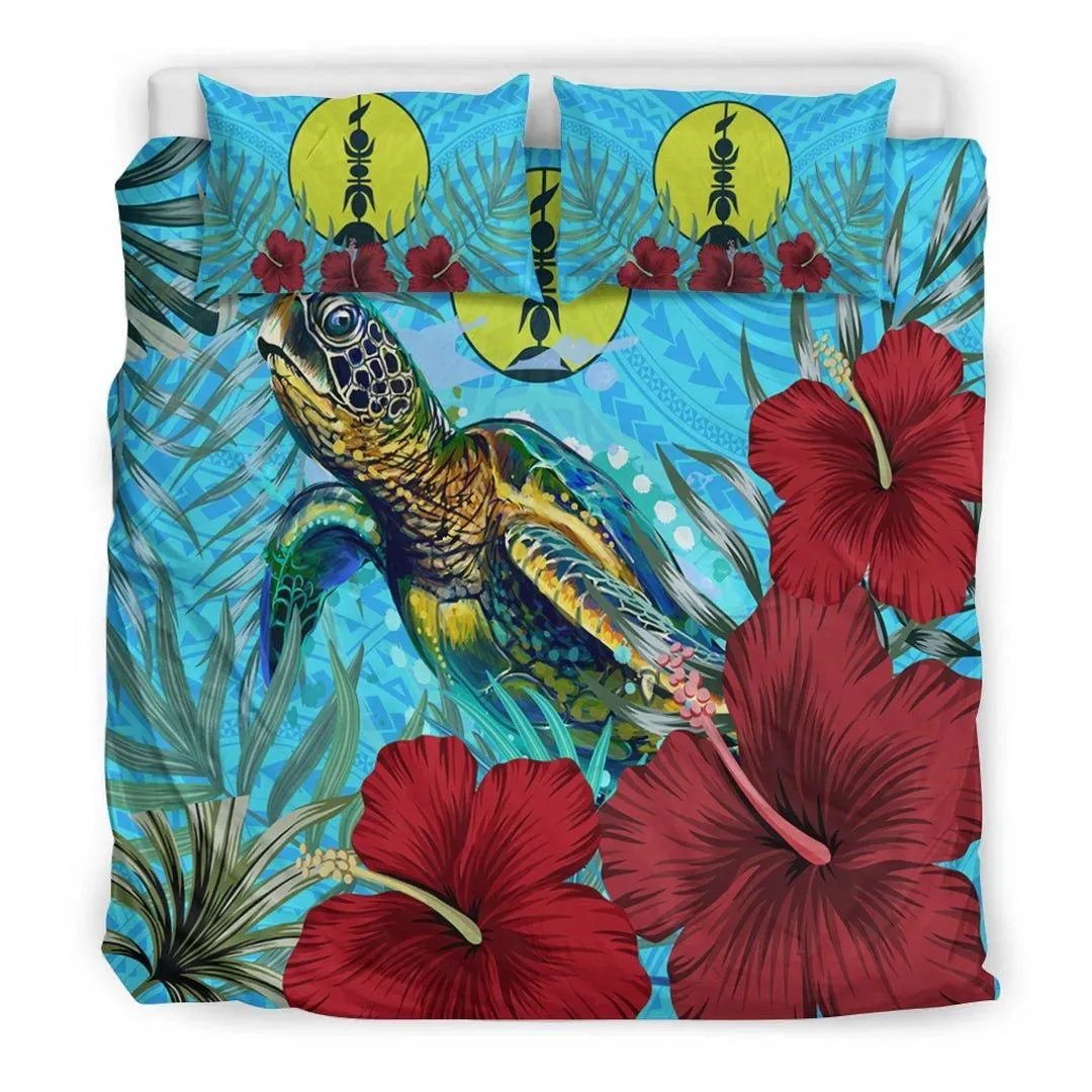 Alohawaii Bedding Set - New Caledonia Turtle Hibiscus Ocean Bedding Set A95
