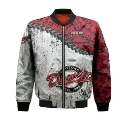 Okotoks Dawgs Bomber Jacket Grunge Polynesian Tattoo - CA BASEBALL
