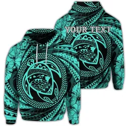 Alohawaii Hoodie - (Personalised) Hawaiian Kanaka Honu Hibiscus Tornando Polynesian Turquoise Hoodie - AH - JR