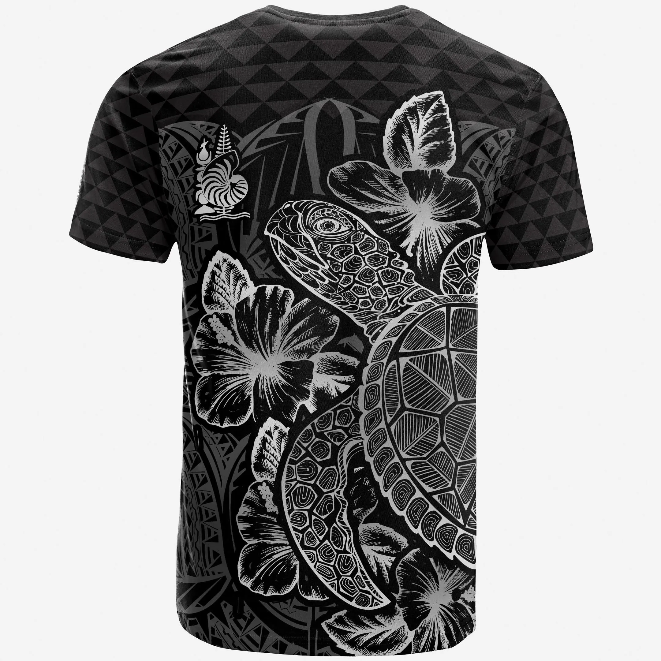 Alohawaii T-Shirt - Tee New Caledonia Polynesian - Turtle Hibiscus Black - BN39