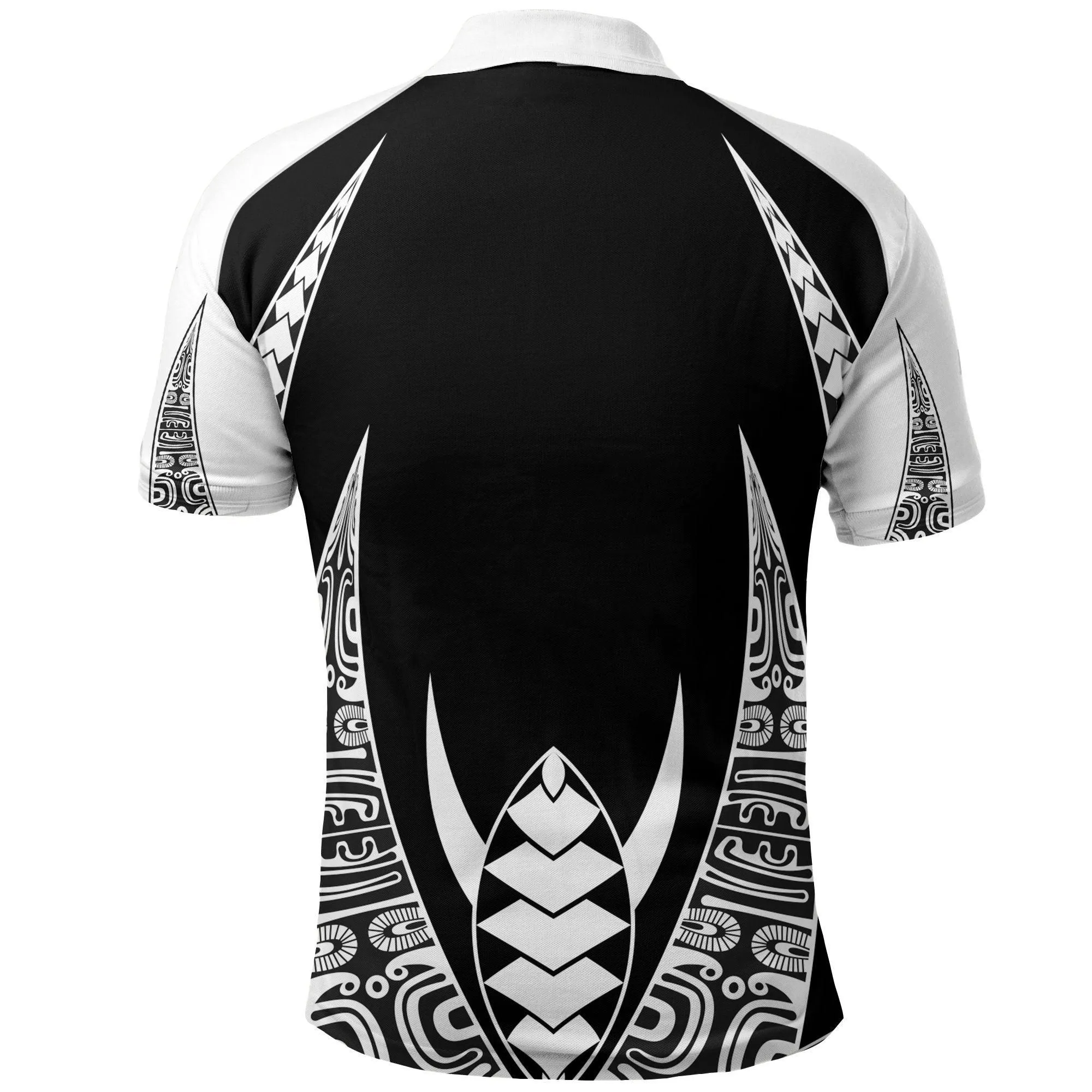 Polynesian Polo Shirt Tattoo Black White