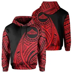 Hawaii Mauna Kea Polynesian Tattoo Style Red Hoodie Bt14
