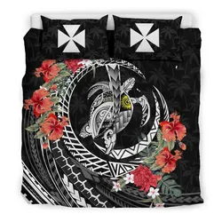 Polynesian Wallis And Futuna Polynesia Map Turtle Hibiscus A Bedding Set Camli Ptd