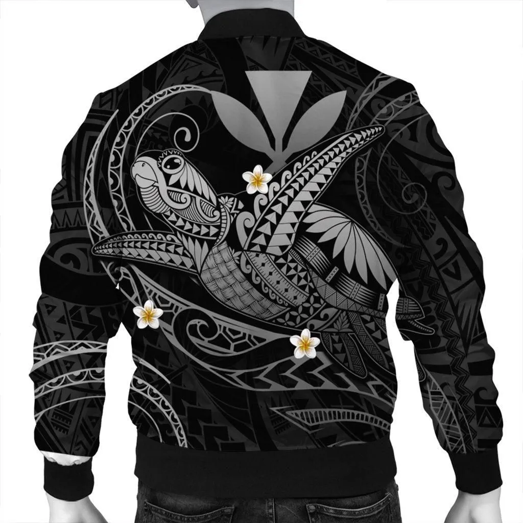 Hawaii Turtle Polynesian Bomber Jacket - Nane Style Gray