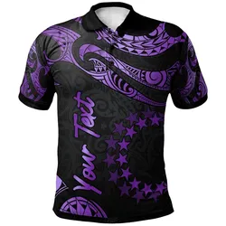 Cook Islands Polynesian Custom Personalised Polo Shirt - Poly Tattoo Purple Version