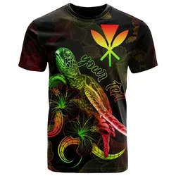 Hawaii Custom Personalized Polynesian T-Shirt - Turtle With Blooming Hibiscus Reggae