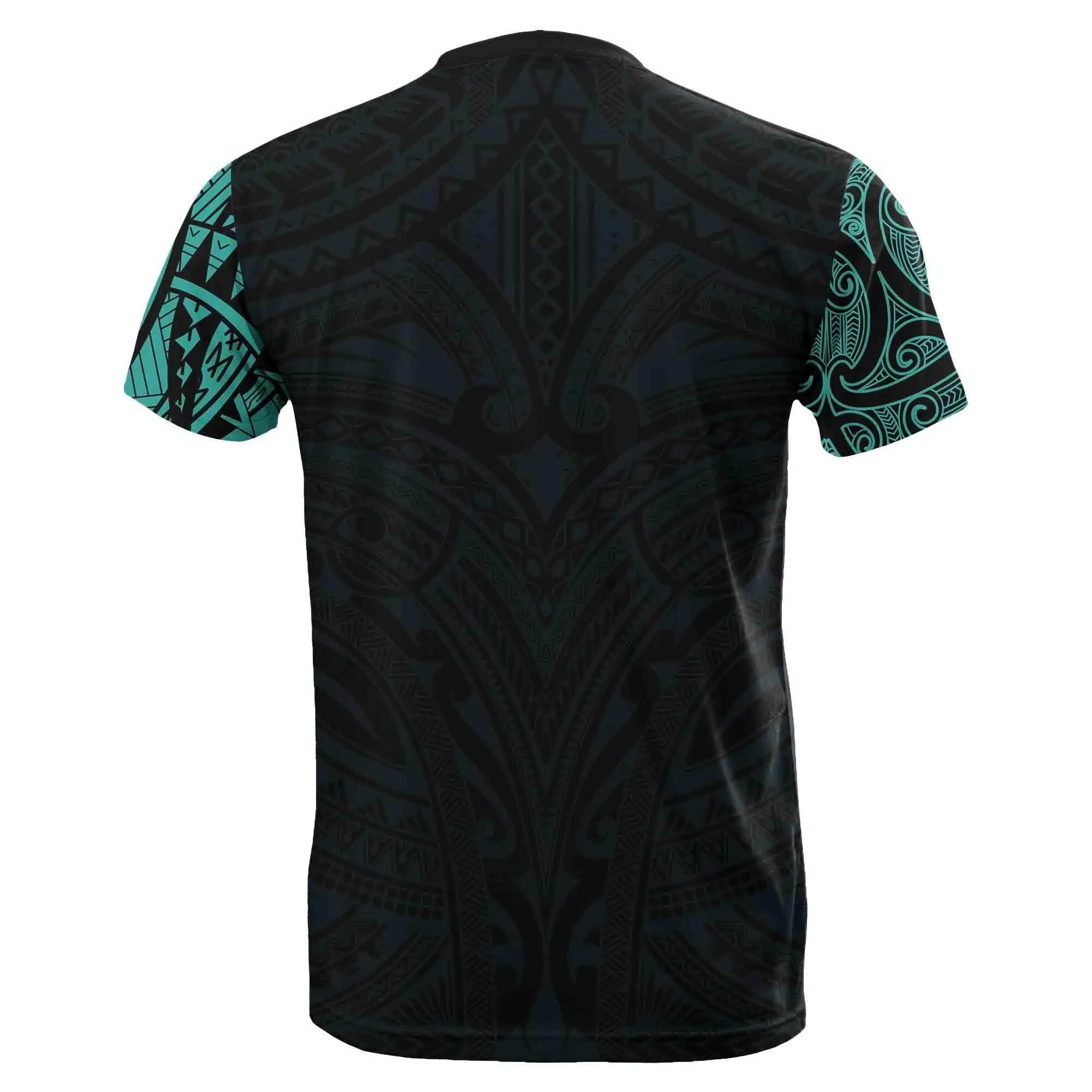 New Zealand T shirt, Maori Polynesian Tattoo Turquoise