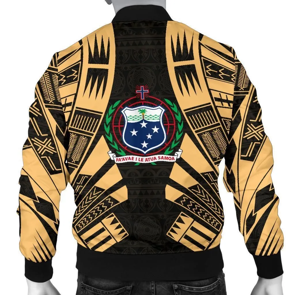 Samoa Men Bomber Jackets - Polynesian Tattoo Gold