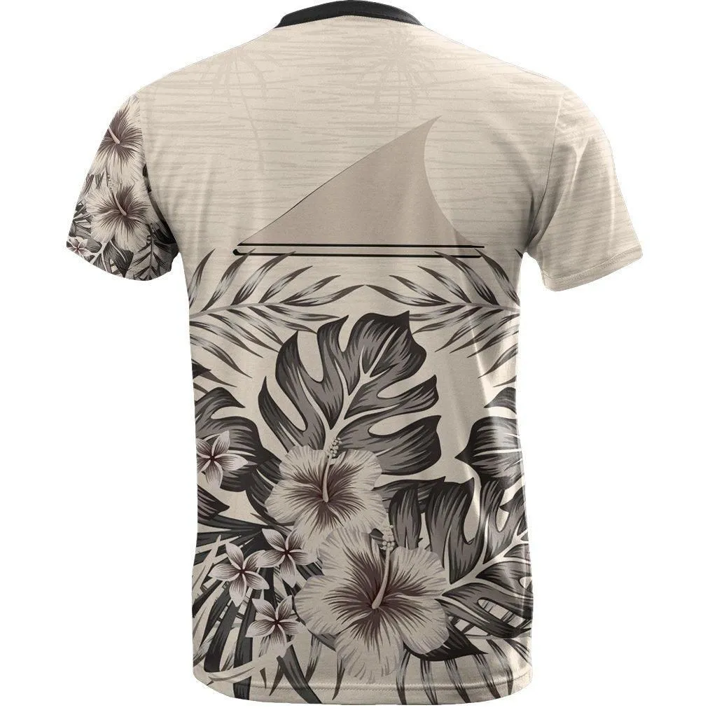 Tokelau T shirt - Tokelau FLag Beige Hibiscus