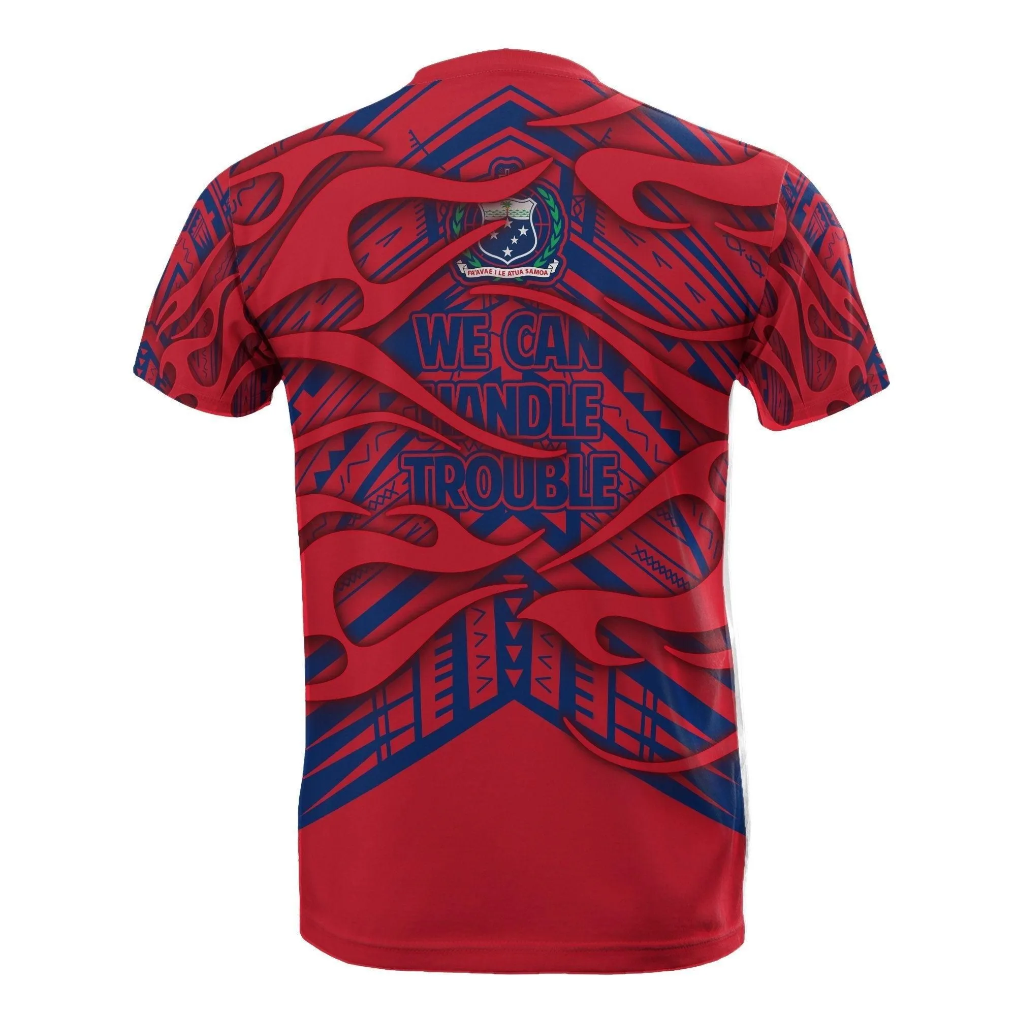 Samoa T shirt - Samoan Polynesian Tattoo Blue Handle Trouble