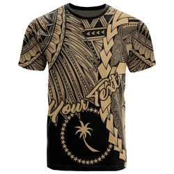 Chuuk Micronesia Custom Personalised T Shirt - Tribal Wave Tattoo Gold