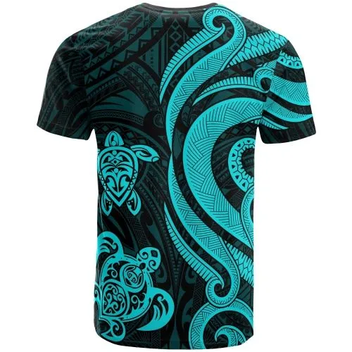 Hawaii T Shirt - Polynesian Turquoise Kanaka Maoli Tentacle Turtle Tattoo