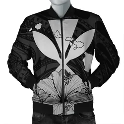 Alohawaii Jacket - Hawaiian Kanaka Bomber Jacket Hibiscus Polynesian Love - Gray - AH - JR