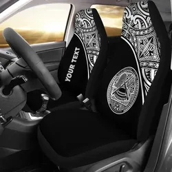 American Samoa Polynesian Custom Personalised Car Seat Covers - Black Curve - BN12