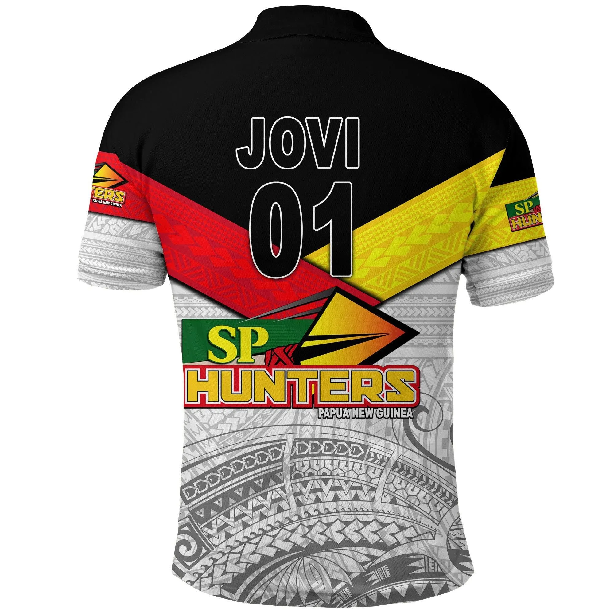 (Jovi-01) Papua New Guinea SP Hunters Polo Shirt Rugby Original Style - White LT8