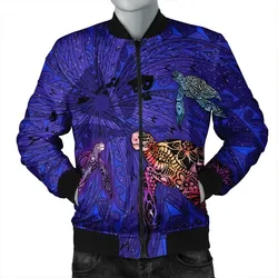 Alohawaii Jacket - Hawaii Map Kanaka Turtle Bomber Jacket - Volcano Style - Galaxy - AH - J5R