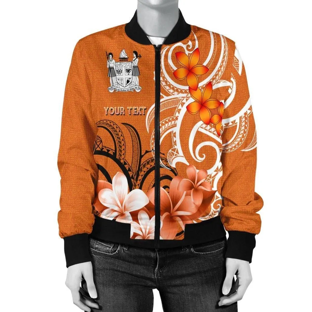 Custom Fiji Personalised Womens Bomber Jacket - Fijian Spirit