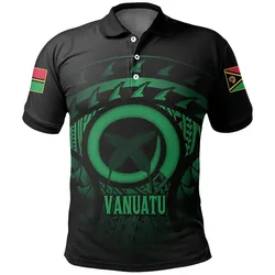 Vanuatu Turtle Hibiscus Polo Shirt (Green)
